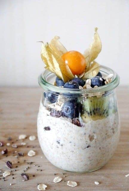 avena con yogur y fruta